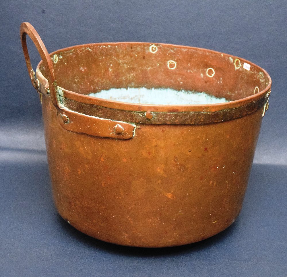 19th C. Copper cauldron, 1 handle