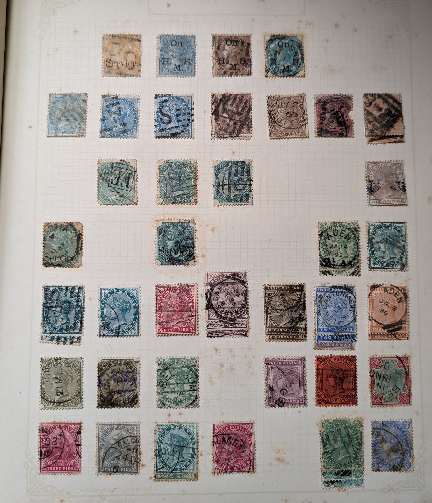 Egypt, USA, Germany stamps in old green album