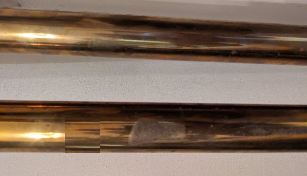 2, Brass old hand rails / curtain rods, 260cms each
