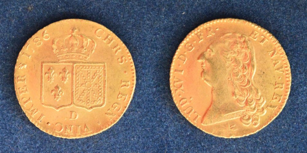 France, Louis XVI, gold coin, Louis d'Or, 1786