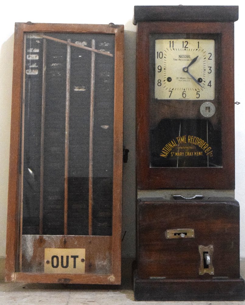National Time Recorder Co Ltd authentic punch clock and  card holder