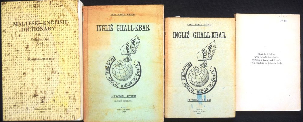 Bugeja Pawlu Kapt., Ingliz ghall-kbar x3; Aquilina Joseph Maltese - English Dictionary (4)