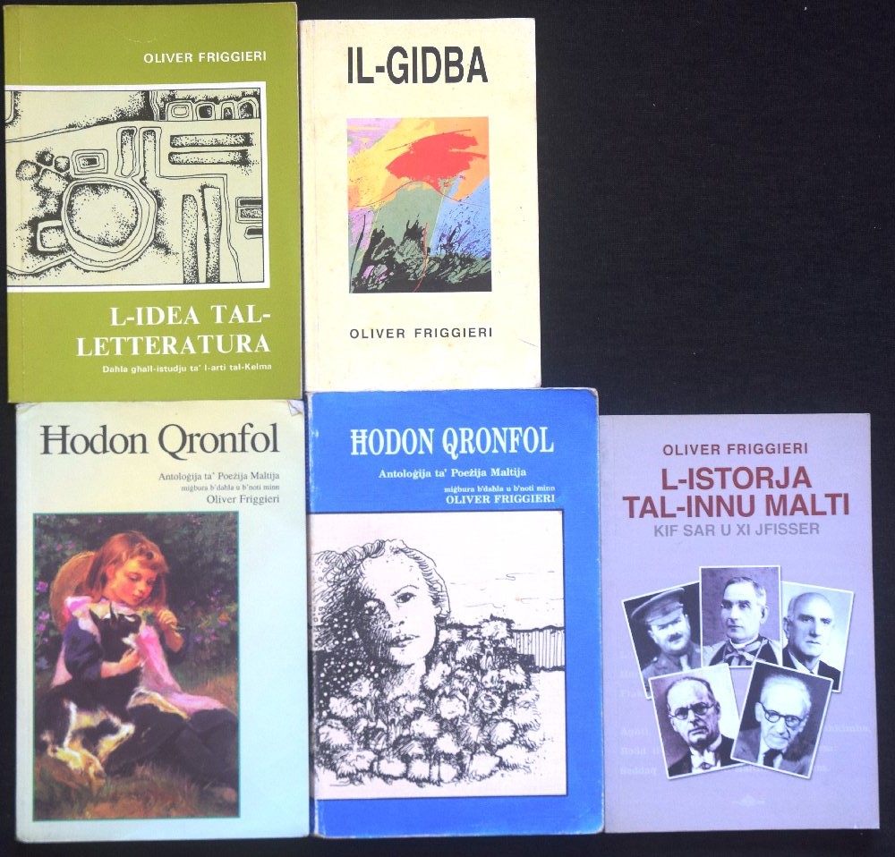 Friggieri Oliver, Il-Gidba; L-Istorja tal-Innu Malti; L-Idea tal-Letteratura, Hodon Qronfol x2 (5)