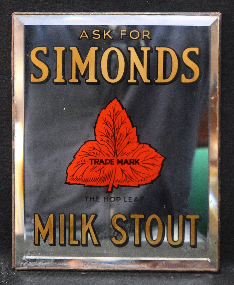 SIMONDS Hop Leaf Milk Stout mirror  20 x 26cm
