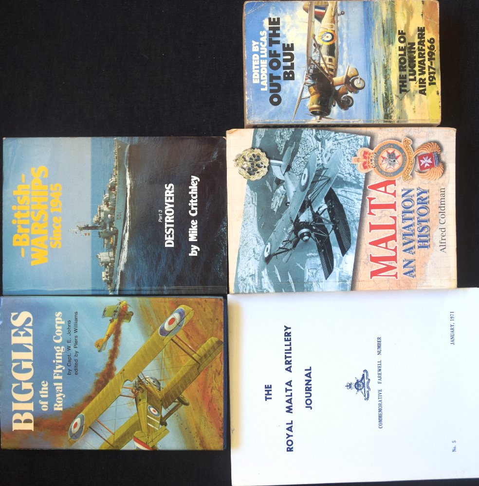 Laddie Lucas (ed) Out of the blue; Coldman Alfred, Malta - An aviation history; The Royal Malta Arti