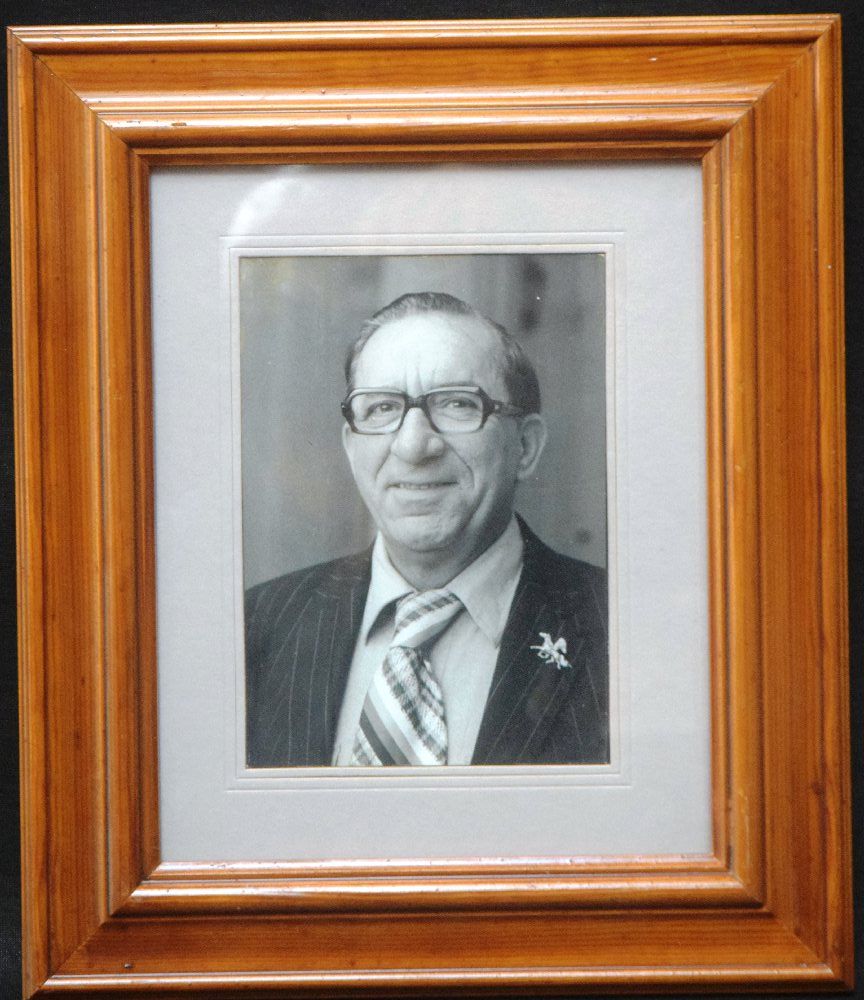 Dom Mintoff B&W portrait photograph, framed