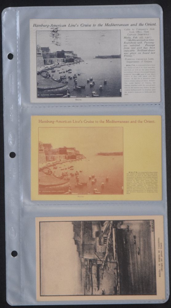 3 Old Malta postcards, Grand Harbour