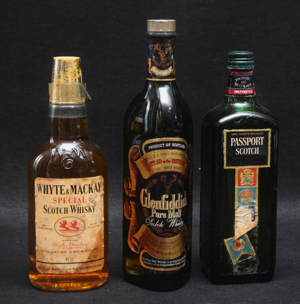 WHYTE & MACKAY whisky; GLENFIDDICH whisky; PASSPORT whisky (3)