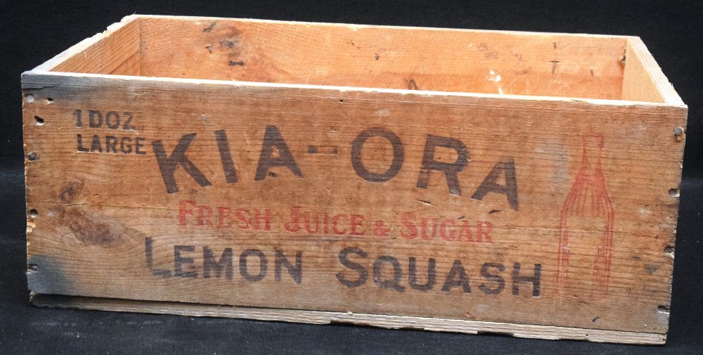 KIA-ORA wood drinks crate, 55cm