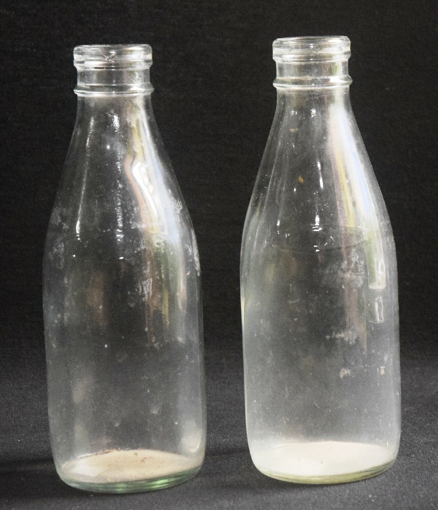 2, MDP glass milk bottles