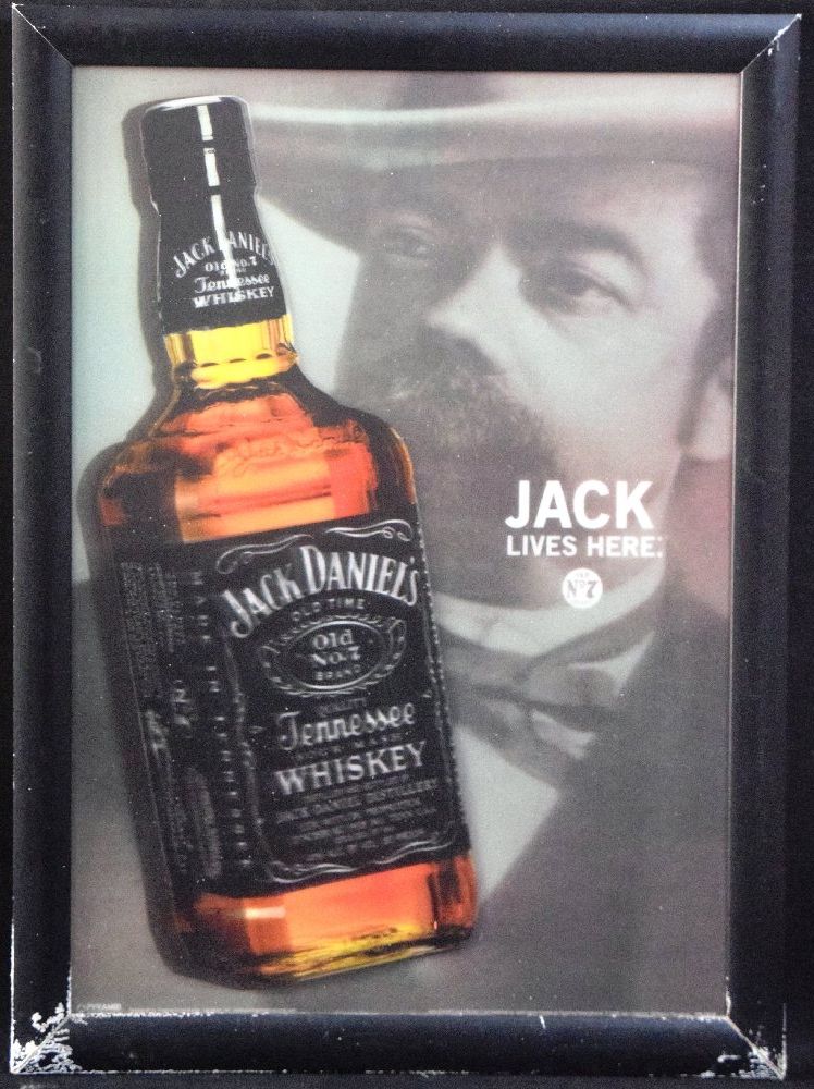 JACK DANIELS whisky 3D advertising frame 48 x 68cm