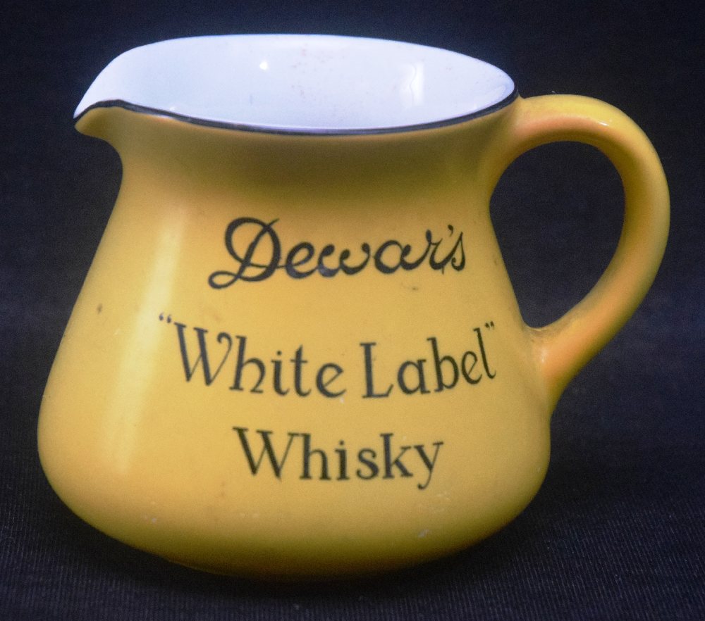 WHITE LABEL whisky jug, 1920's (John Maddock) 9cm