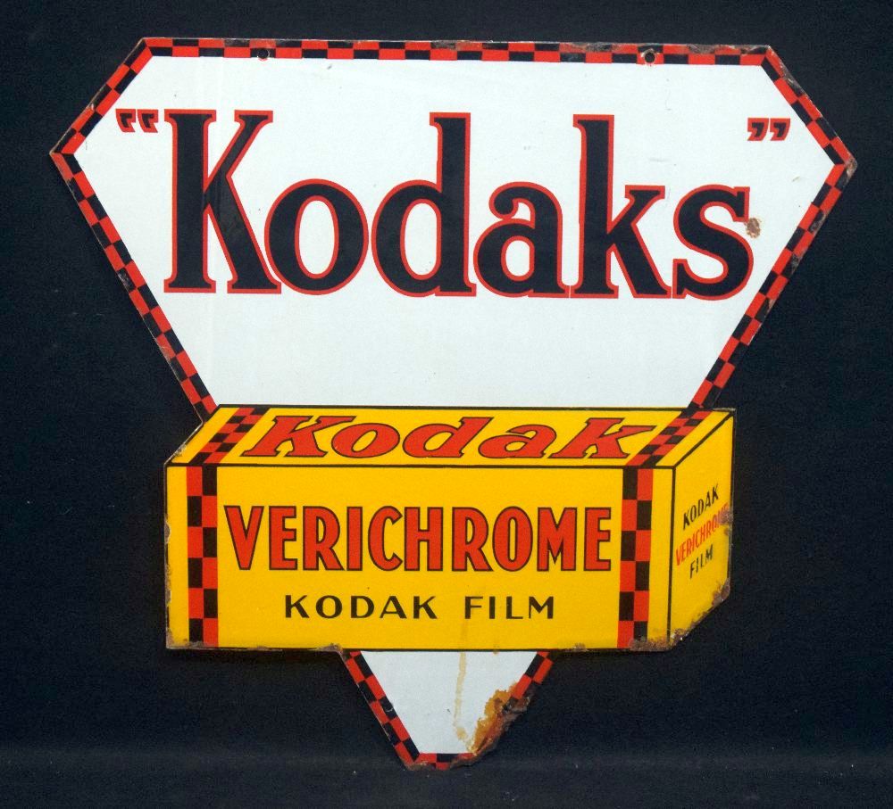 KODAK enamel sign, double sided, 66 x 63cm