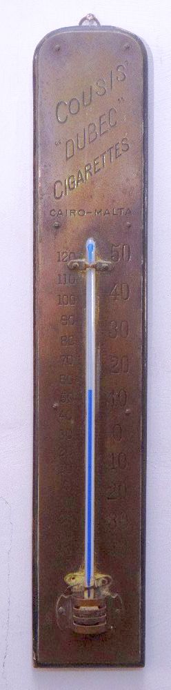 COUSIS DUBEC cigarettes Cairo Malta, thermometer, 35cm