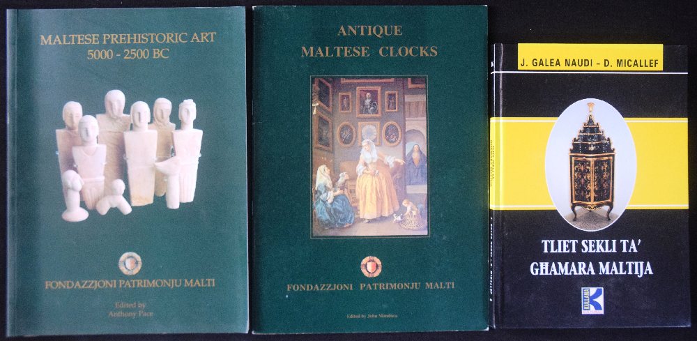 Malta Prehistoric Art 5000-2500BC (FPM); Antique Maltese Clocks exhibition booklet; Galea Naudi J. -