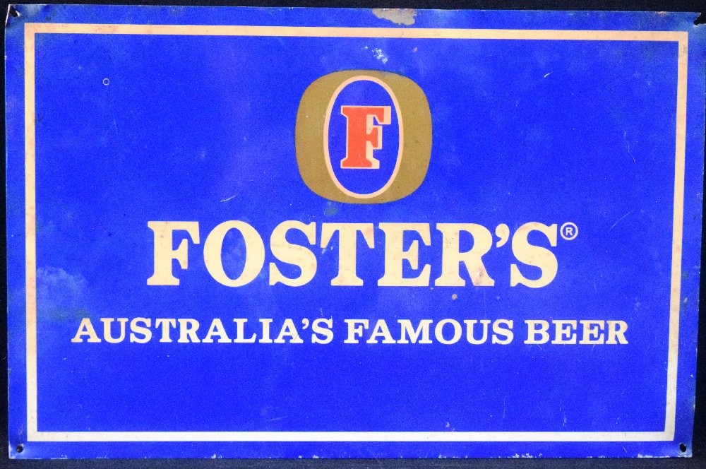 FOSTER'S metal sign, 40 x 26cm
