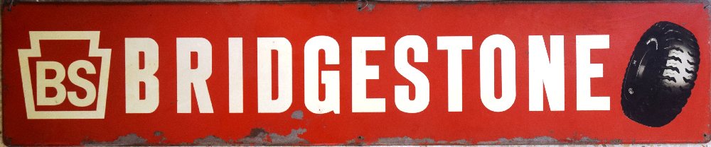 BRIDGESTONE metal sign, 184 x 38cm