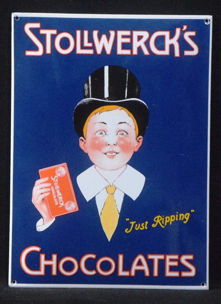 STOLLWERCK'S chocolates enamel sign, 30 x 42cm