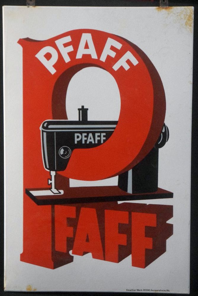 PFAFF enamel sign, 48 x 73cm