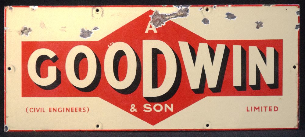 GOODWIN & Sons Engineers enamel sign, 57 x 24cm