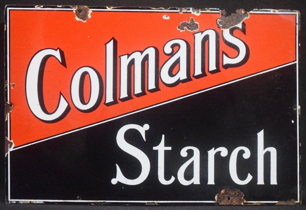 COLEMAN Starch enamel sign, 61 x 41cm