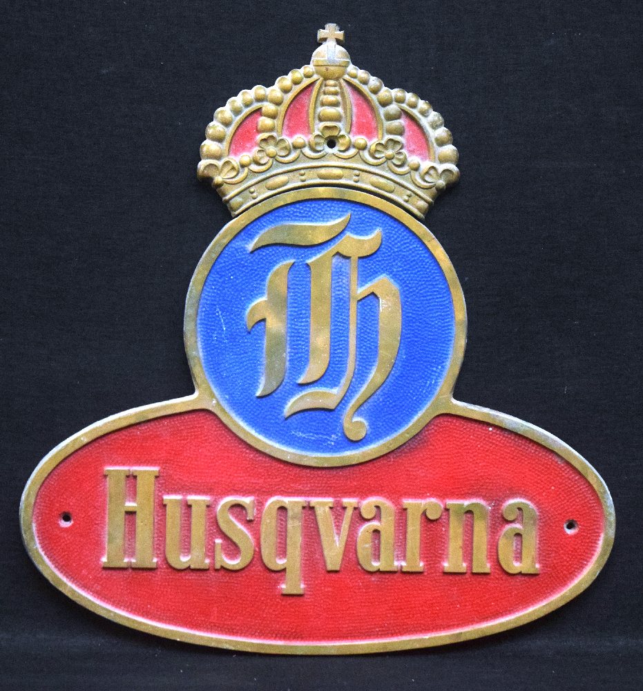 HUSQVARNA metal sign, 36 x 38cm