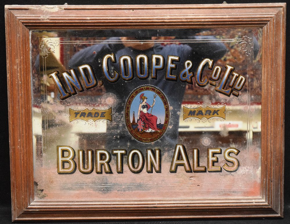 IND.COOPE & Co. Ltd, BURTON ALES, bevelled mirror, 60 x 46cm, framed