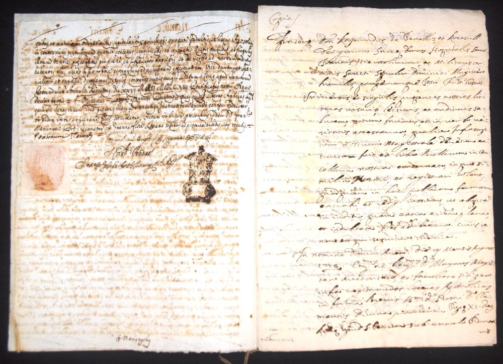 Emmanuel Pinto (Vice Chancellor, later Grand Master) document dated 1713 related to Marquis Julio Ce