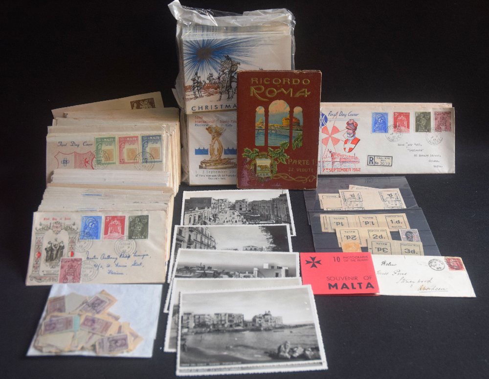 Malta FDC, Pre 1965 plus mint postal cards etc