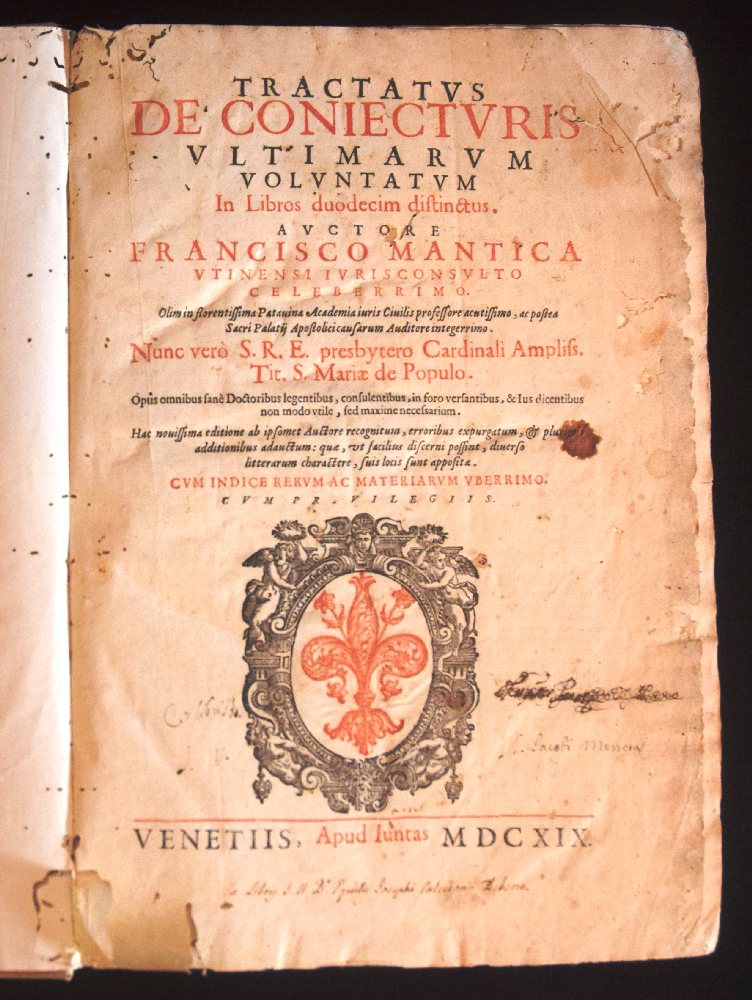 Mantica Francisco, De Coniecturis, 1619