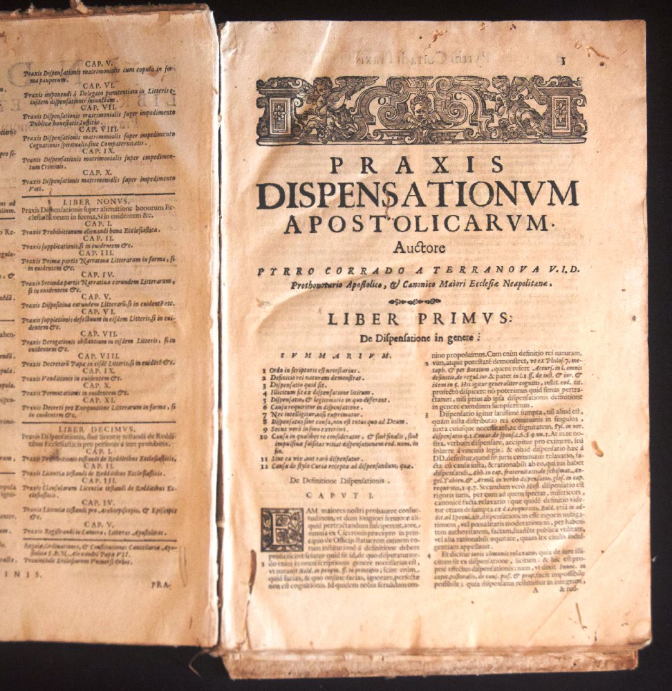 Pyrrho Corrado a'Terranova, Praxis Dispensationum, 1669