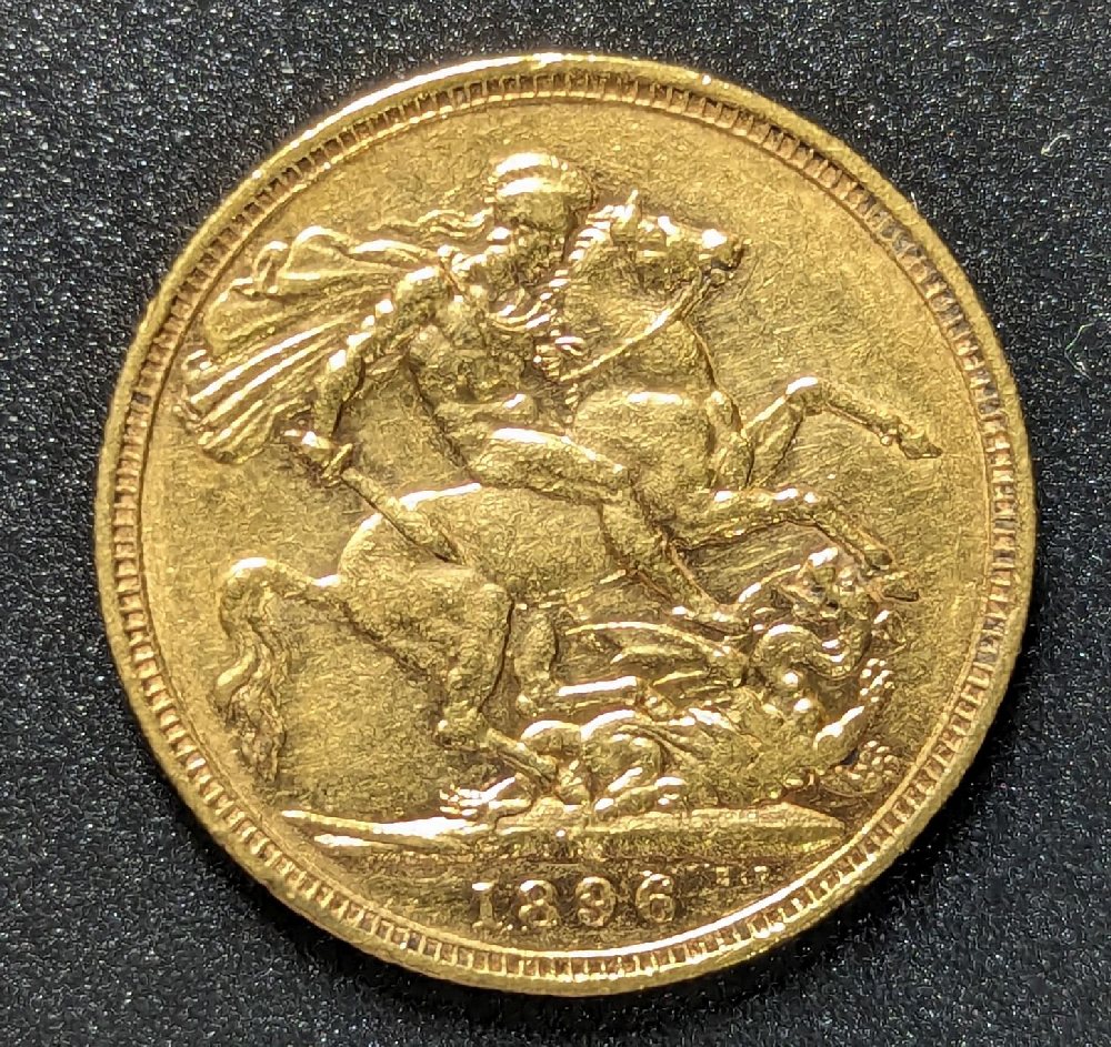 QV Old head gold sovereign, 1896