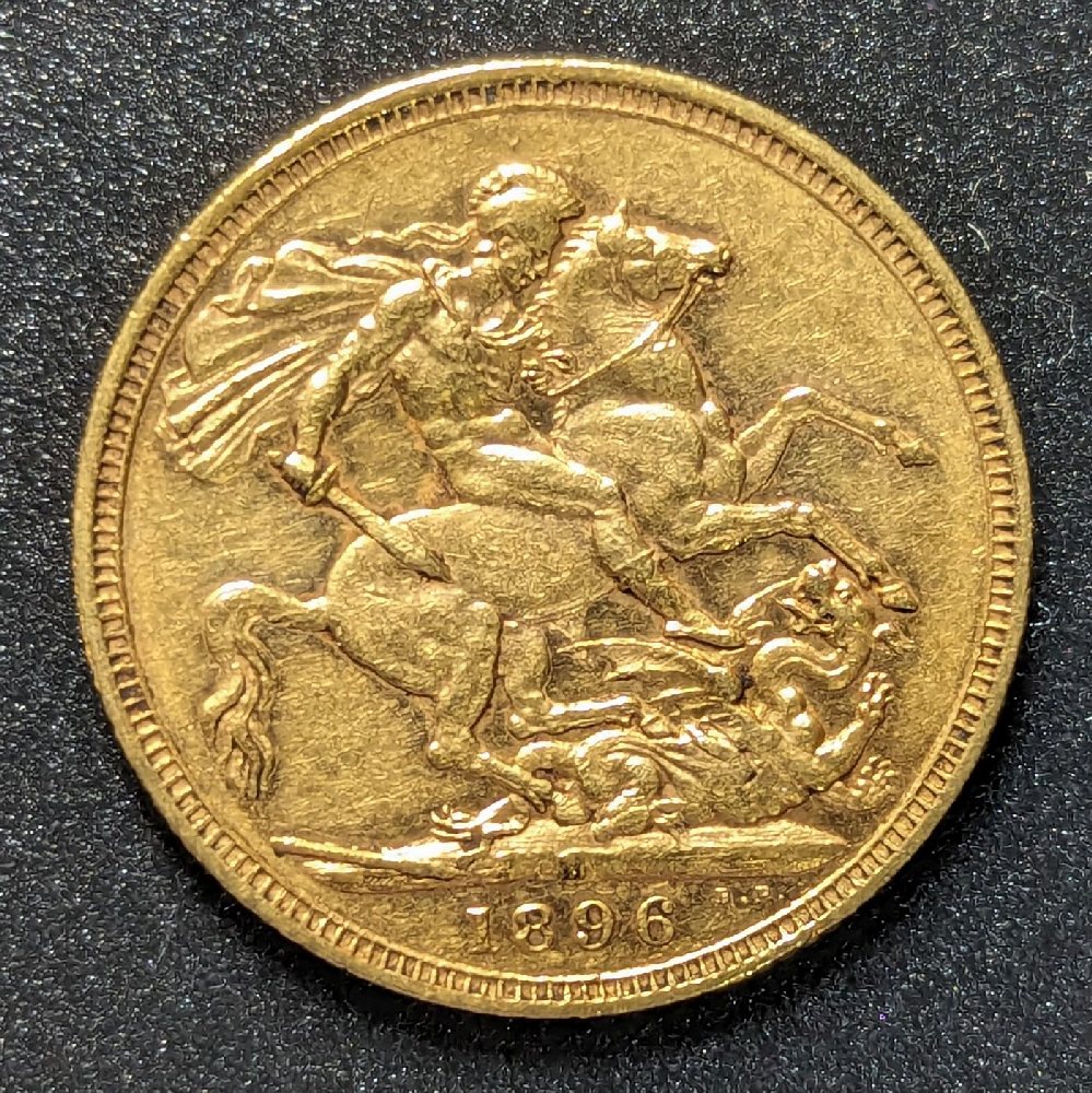 QV Old head gold sovereign, 1896