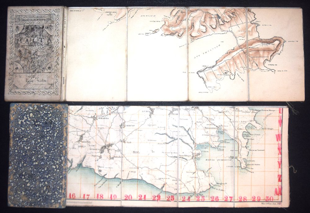 1895 Map of the Island of Malta by Capt. Woodward and another of 1910 Royal Engineers foldable  (2)