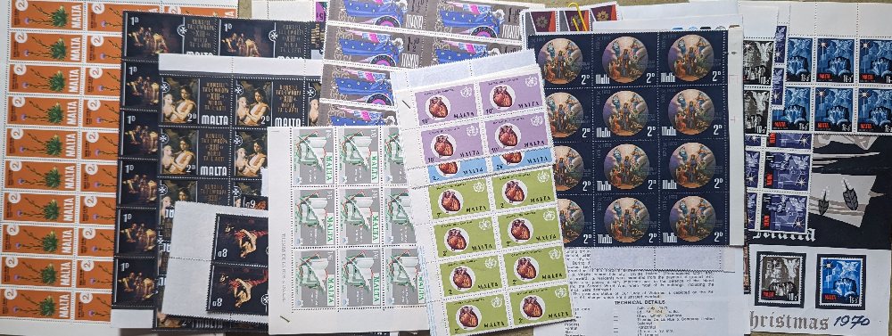 Malta mint stamps: 1970, 1971, 1970, 1971 and several others