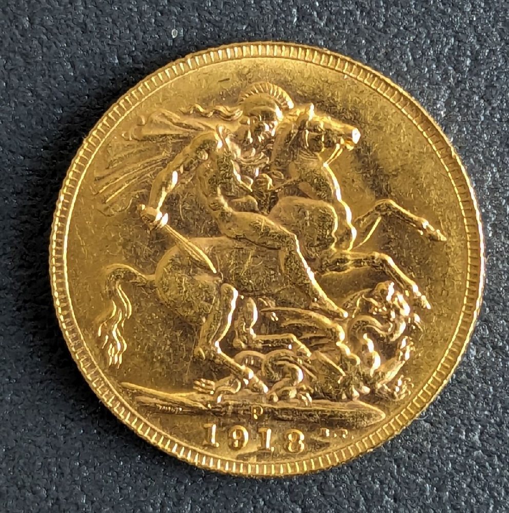 George V gold sovereign, 1918