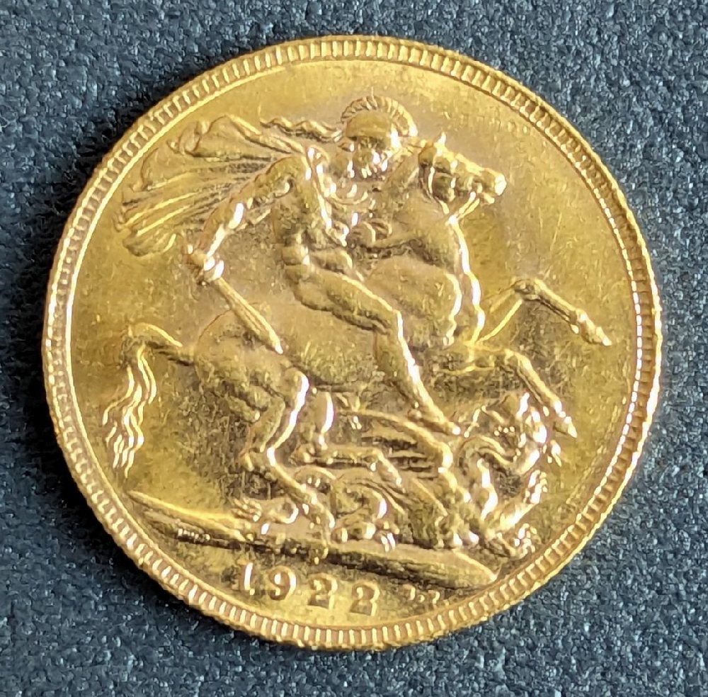 George V gold sovereign, 1922