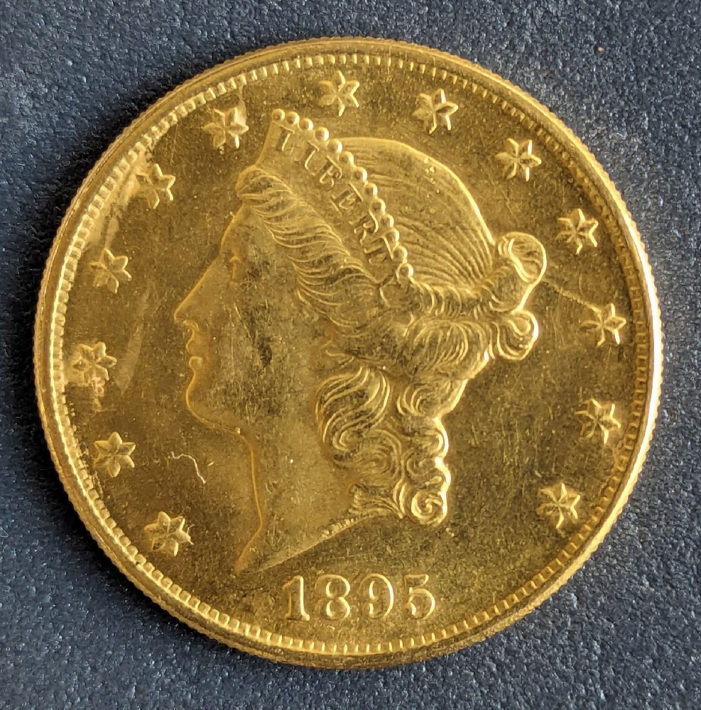 1895, US gold coin, 20$, Liberty head