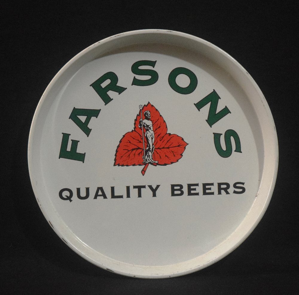 FARSONS Beers round metal tray