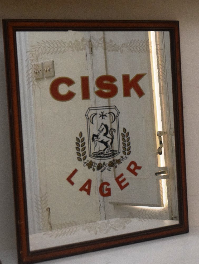 CISK Lager advertising mirror, 50 x 60cm, framed