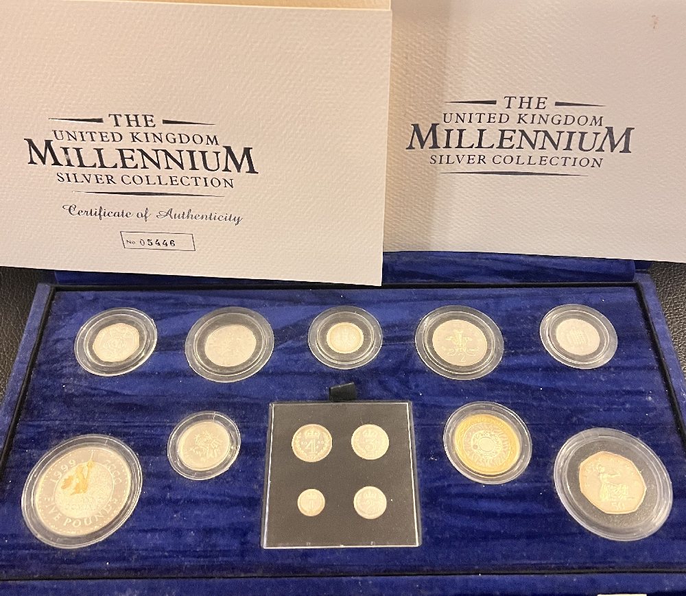 2000 UK Millenium Silver coin collection set
