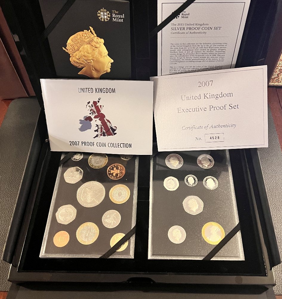 2007 UK Proof coin set and Executive Proof set
