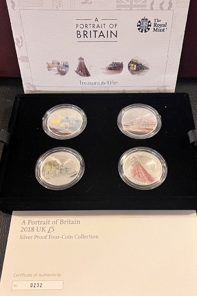 2018 Portrait of Britain Silver Proof 4 coin set
