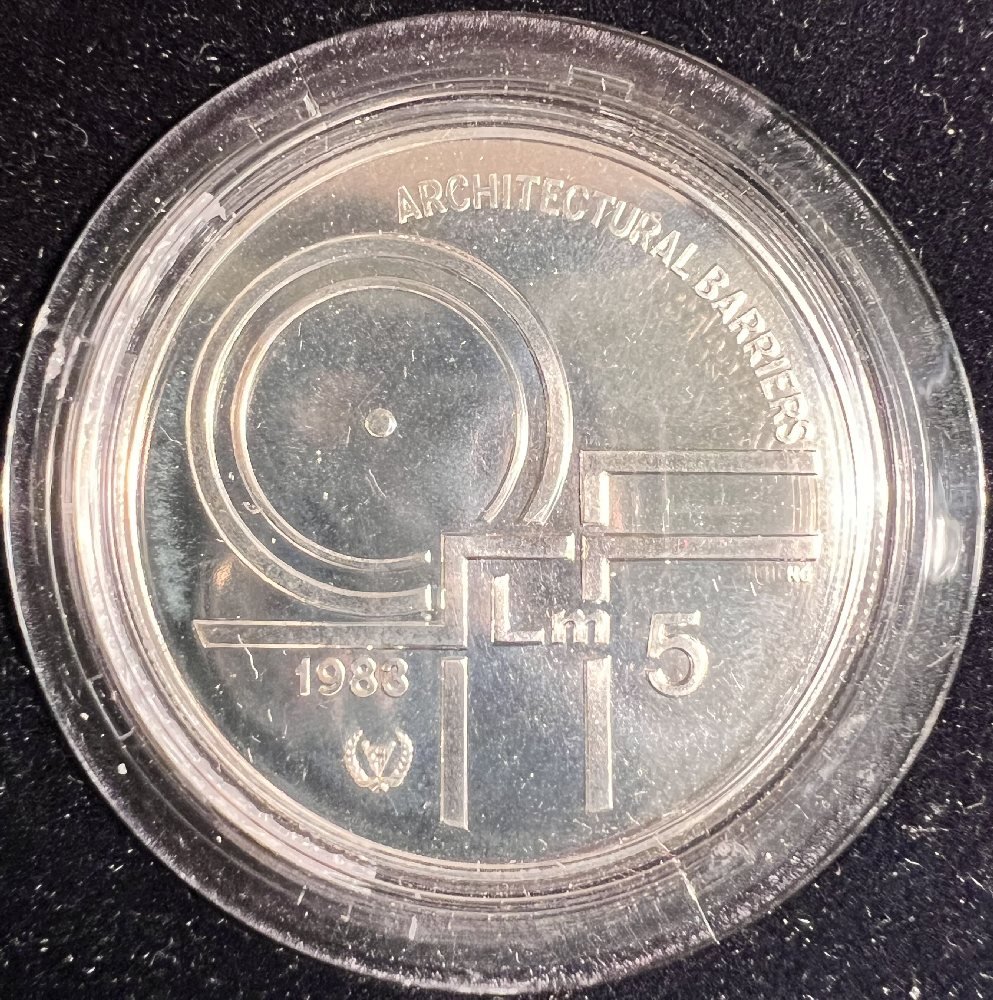 1983 Malta Silver coin - Year of Disabled Persons
