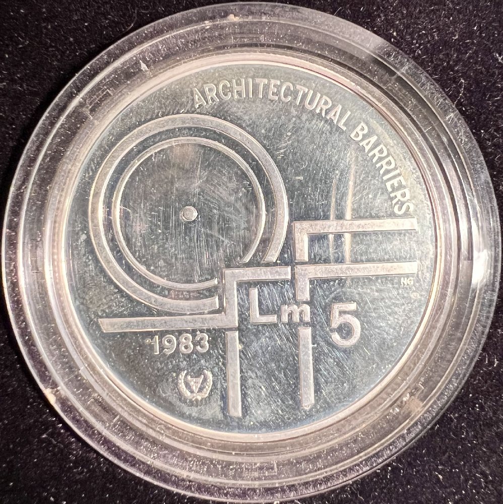 1983 Malta Silver coin - Year of Disabled Persons