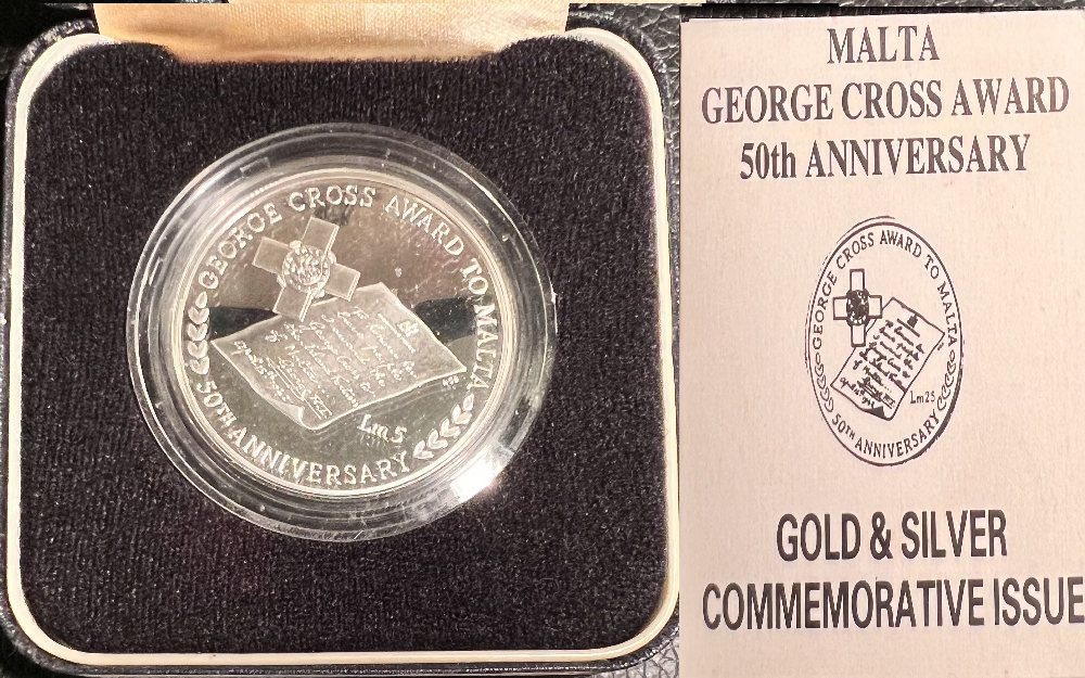 1992 Malta Silver coin - 50th Anniversary of the George Cross