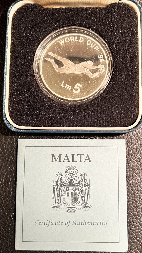 1994 Malta Silver coin - World Cup, Lm5