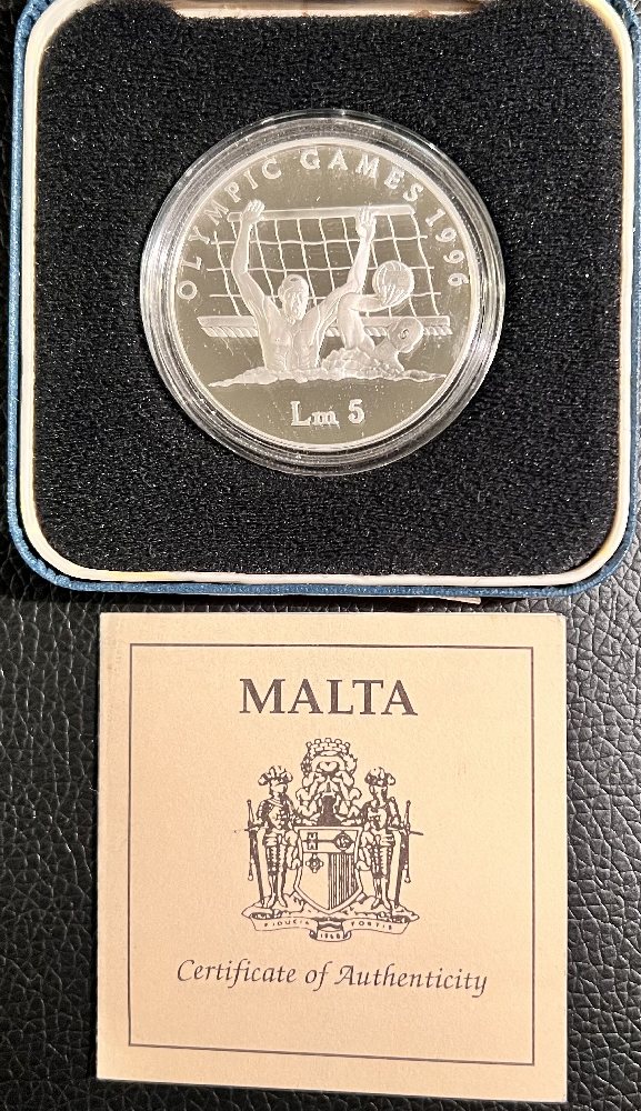 1996 Malta Silver coin - Olympic Games, Lm5