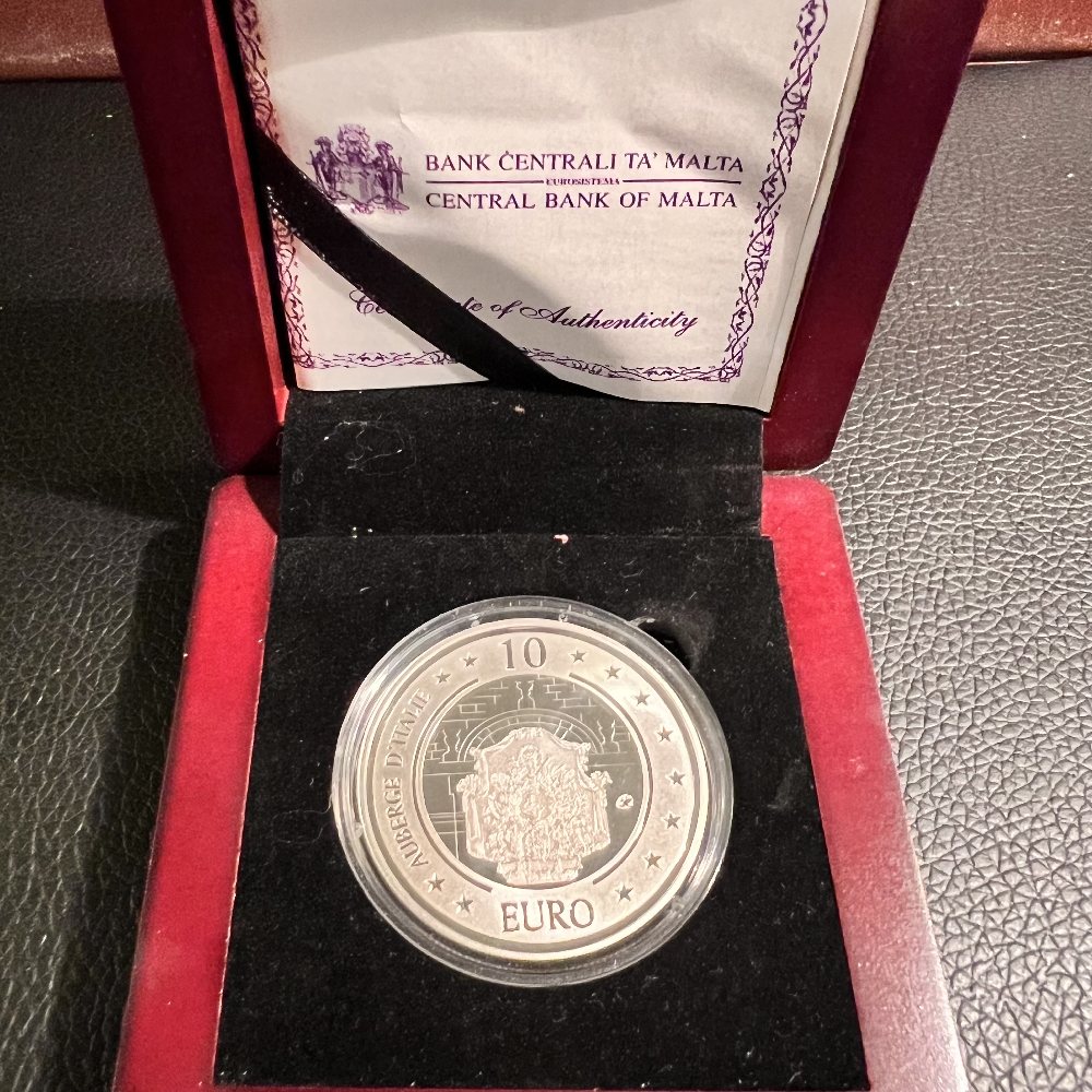 2010 Malta Silver coin - Europa - Auberge d'Italie, 10 Euro