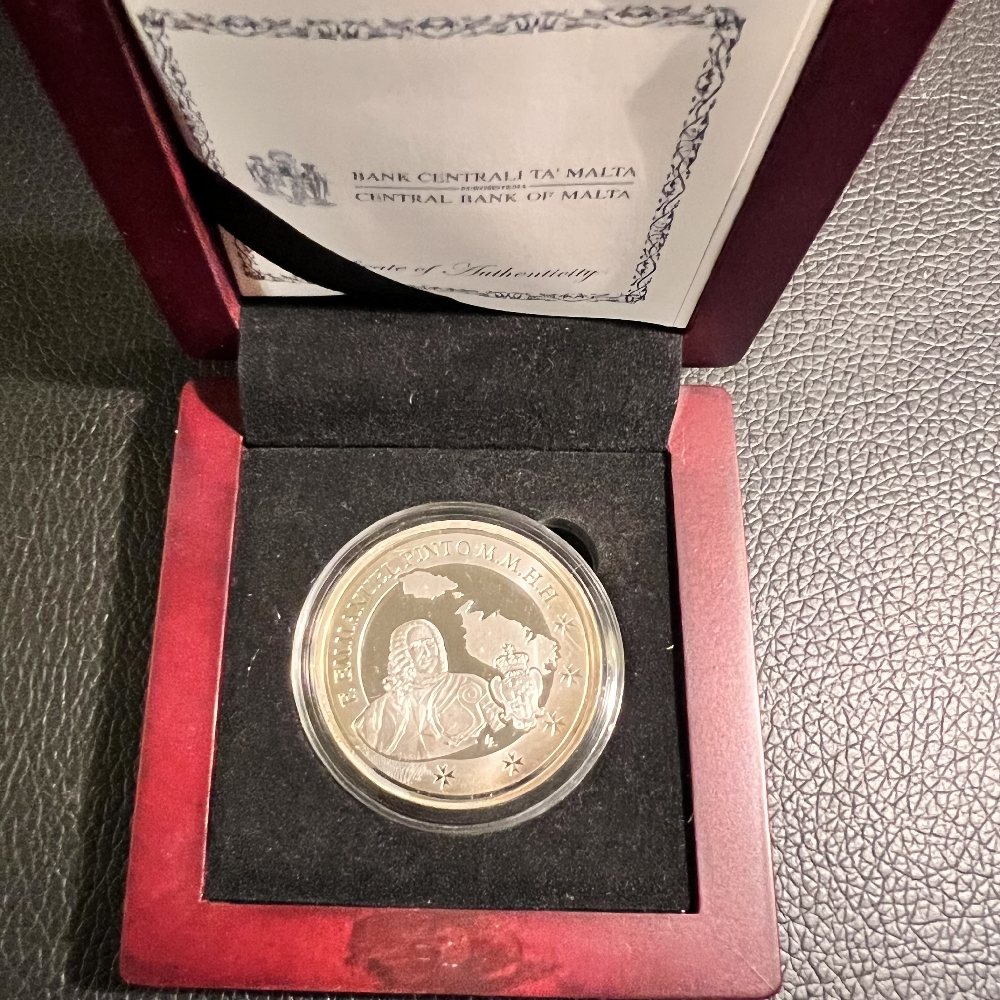 2013 Malta Silver coin - Grand Master Emmanuel Pinto, 10 Euro